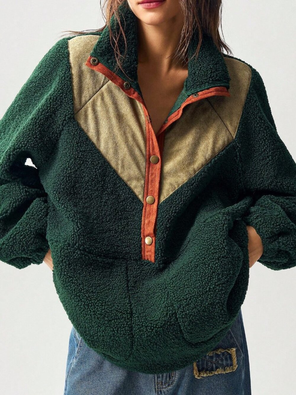 Multicolor Casual Women's Teddy Sweatshirt
